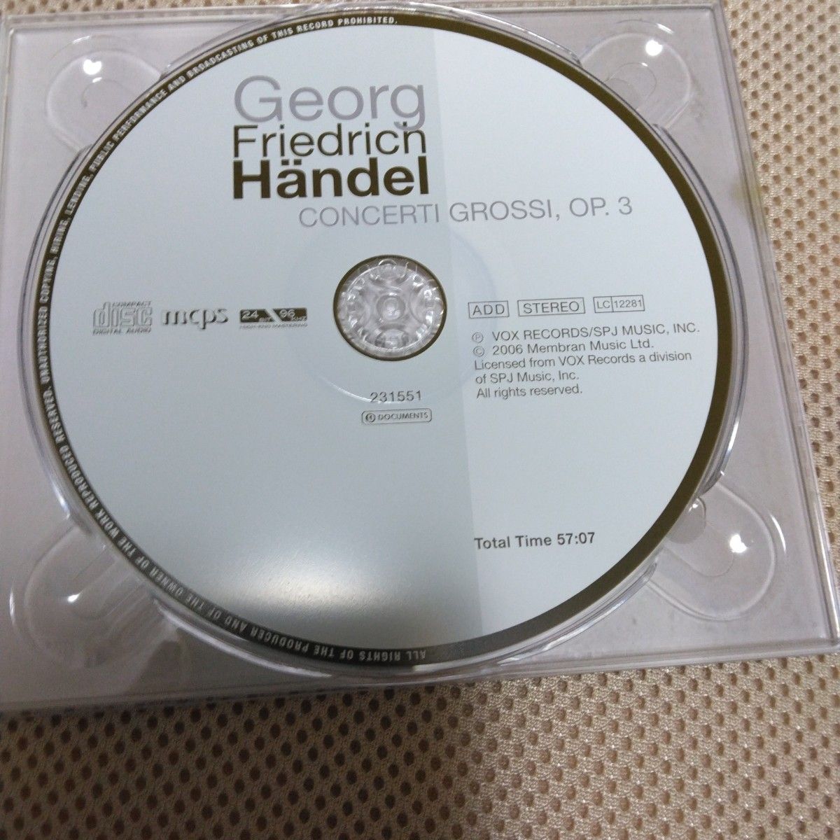 輸入盤 高音質CD Hndel: Concerti Grossi, Op. 3