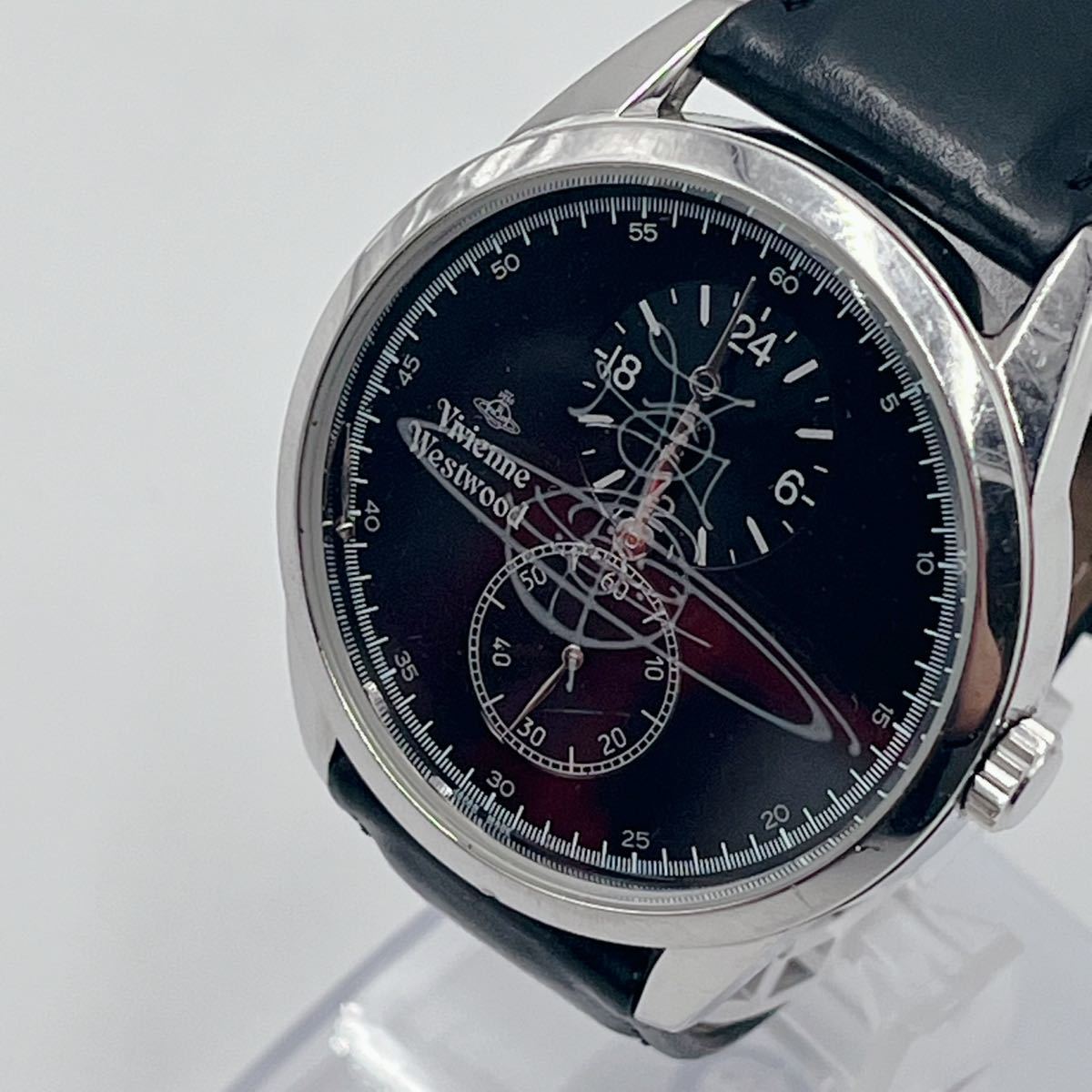 1円～ Vivienne Westwood ヴィヴィアンウエストウッド腕時計 クォーツ クロノグラフ 時計 シルバー アンティーク 24時間時計_画像3