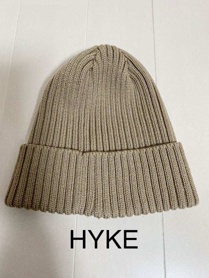 帽子　HYKE ニット帽　ハイク　ベージュニットキャップ KNIT 231021