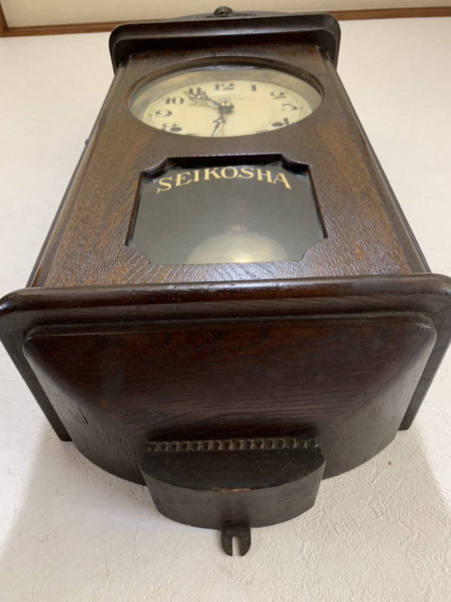 精工舎 柱時計 動作品 6インチ 振り子時計 ゼンマイ式 SEIKOSHA アンティーク レトロ 検( ユンハンスの画像5