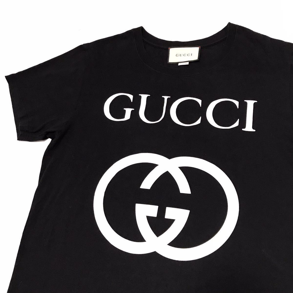 【グッチ】本物 GUCCI ロゴ Tシャツ トップス サイズS コットン100% 男性用 メンズ イタリア製_画像6