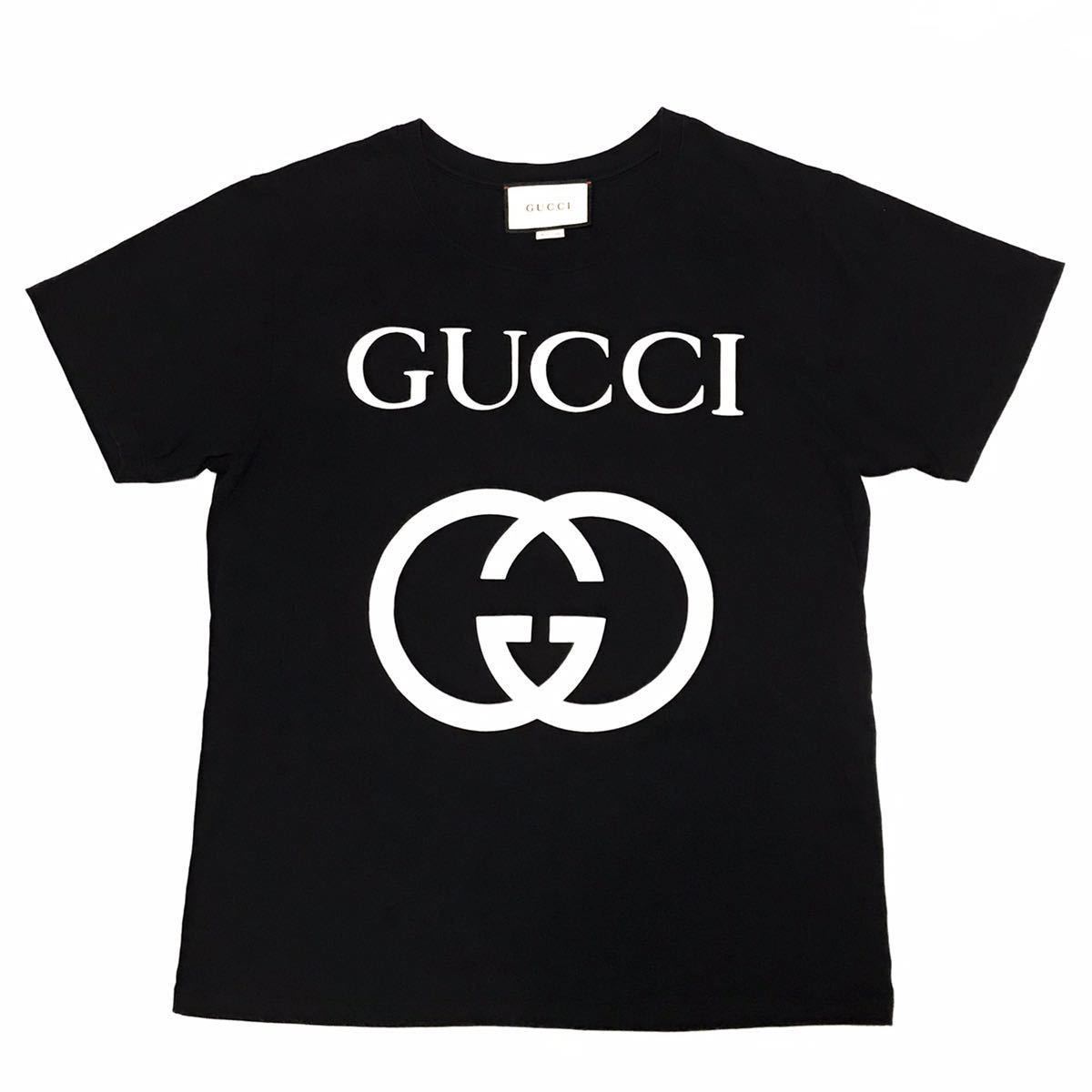 【グッチ】本物 GUCCI ロゴ Tシャツ トップス サイズS コットン100% 男性用 メンズ イタリア製_画像1