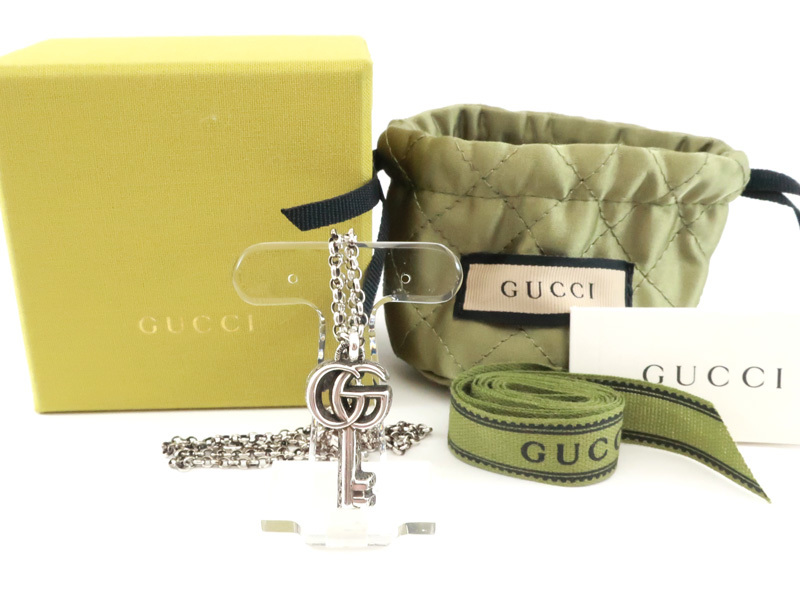  Gucci современная модель двойной G ключ узор колье SV925 серебряный мужской женский 627757 ключ GUCCI /32899