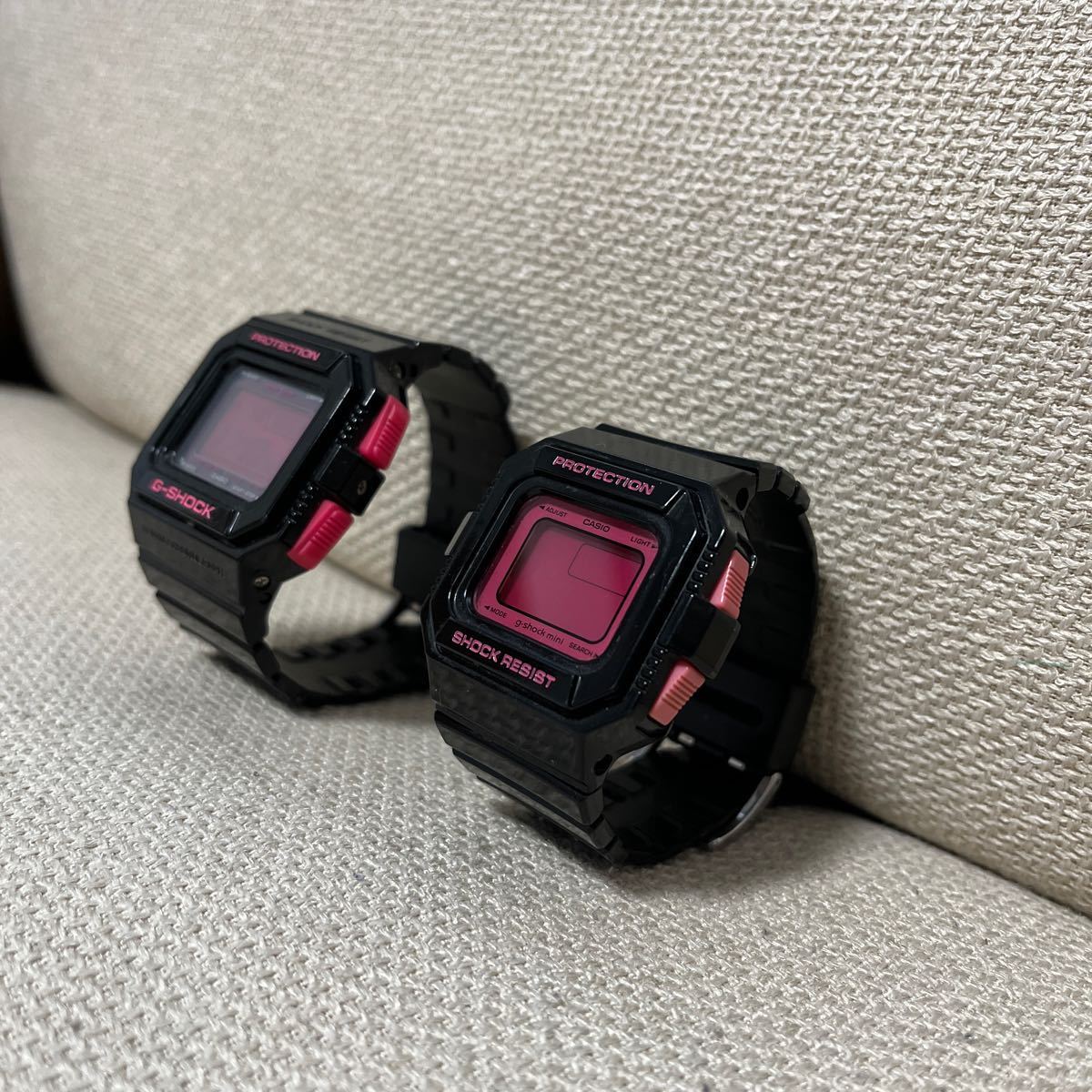 ★美品 G-SHOCK レア ペア CASIO カシオ Gショック ソーラー G-5500B Gショックミニ GMN-550 mini お揃い 希少 ペアウォッチ 太陽電池_画像3