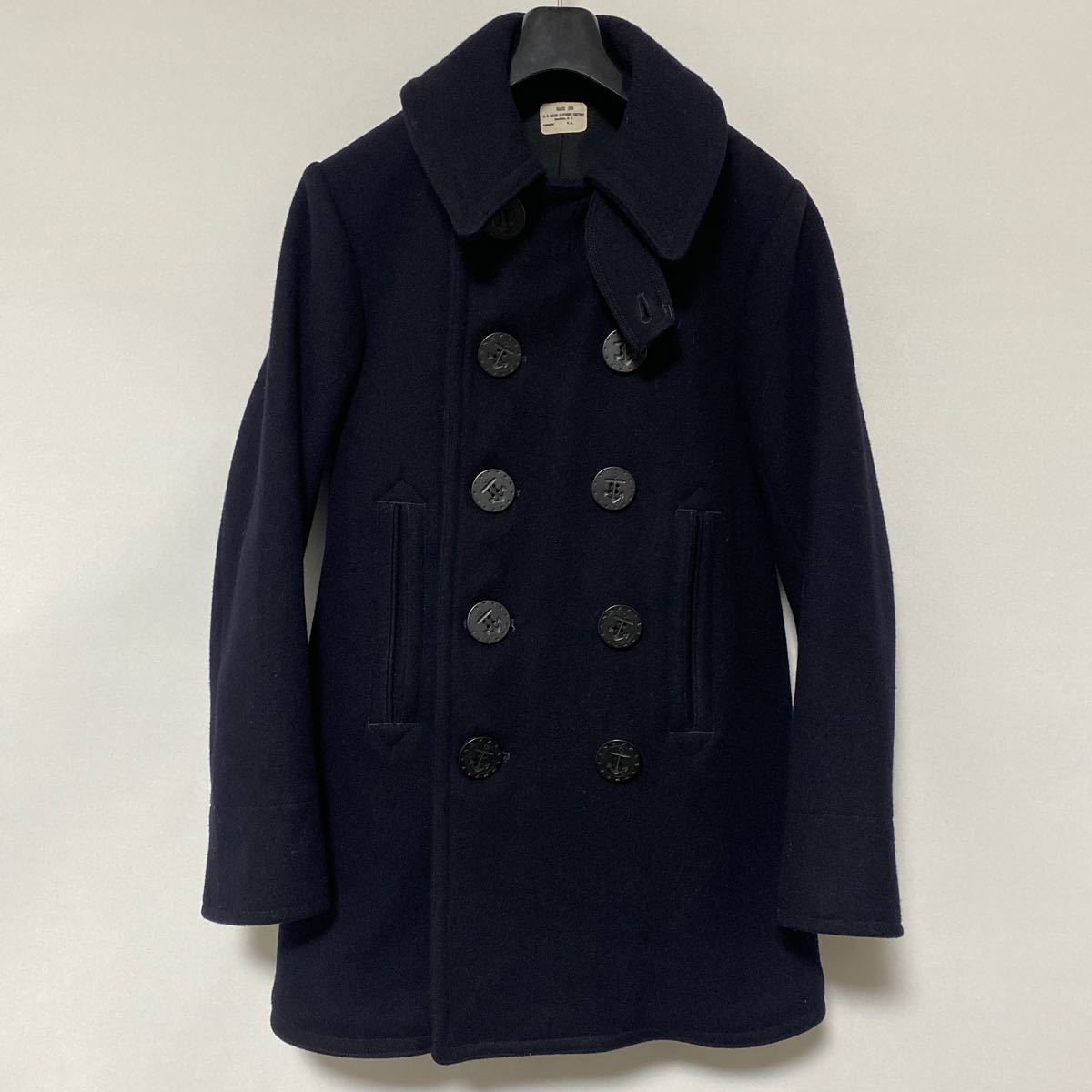 美品 REAL McCOY NAVAL CLOTHING US NAVY P coat 36 ウール 肉厚 リアル マッコイズ 10ボタン 30 20 年代 モデル ネイビー ピーコート_画像1