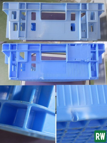 お試し価格【4個セット】プラスチックコンテナ SNコンテナー C#29FC サンコー メッシュコンテナ ブルー系 幅555×奥行450×高さ148mm [2]の画像5