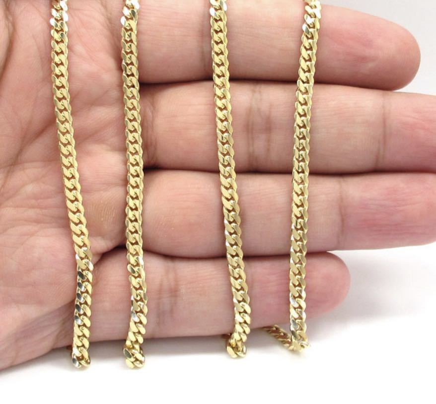 10K yellow gold miami cuban chain 4.2 マイアミ キューバン チェーン ゴールドチェーン ネックレス 喜平 10金 icebox trax avalanche_画像4