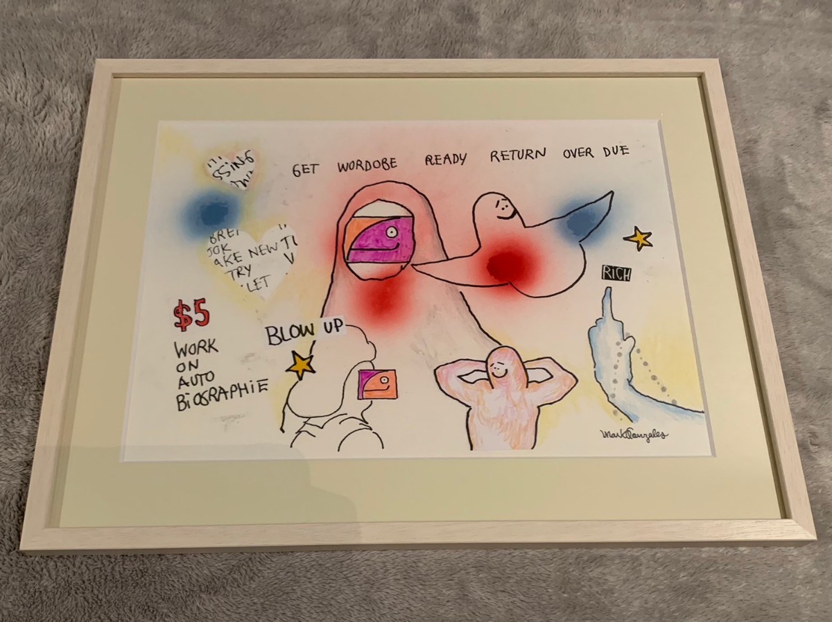 MARK GONZALES GONZ マークゴンザレス 直筆イラスト サイン入り 原画 ART作品_画像2