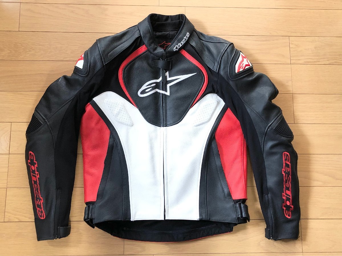 お買得■alpinestars アルパインスターズ 本革 インナー付 フルプロテクター仕様 レザージャケット 参考58,000円■EU52サイズ 生産終了品_画像3