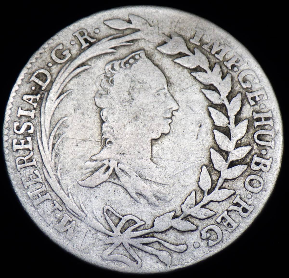 1765年 オーストリア マリア・テレジア 20クロイツァー銀貨_画像1