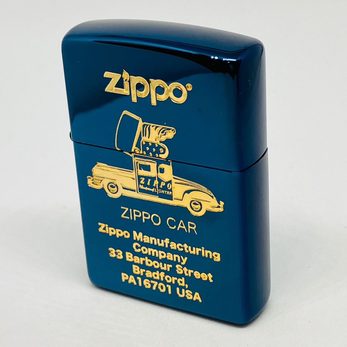 Zippo car ジッポー　カー　ブルーチタンコート　ゴールド オイルライター