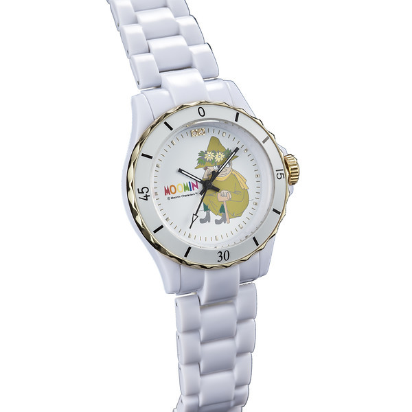 70周年記念ムーミン腕時計 スナフキン ハイブリッド セラミックウォッチ ホワイト 未使用_画像3