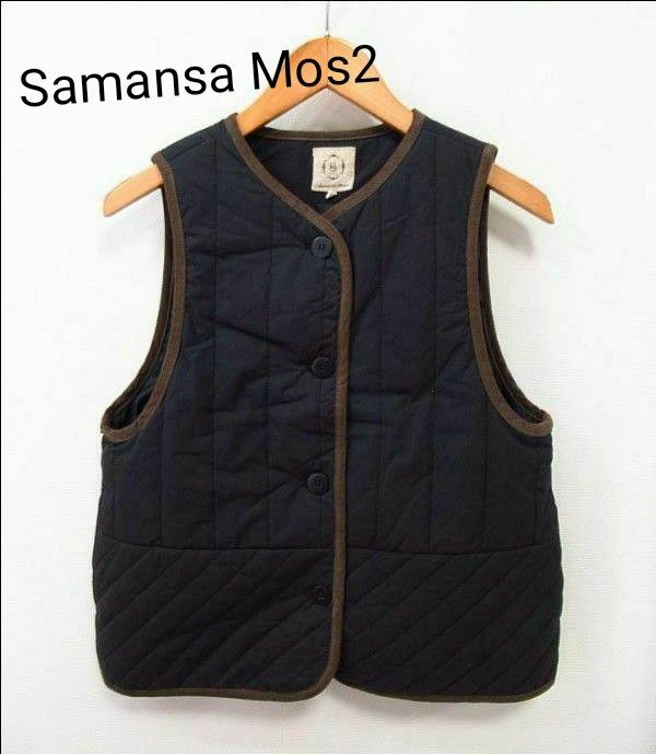 《Samansa Mos2》 中綿キルト ベスト ジャケット