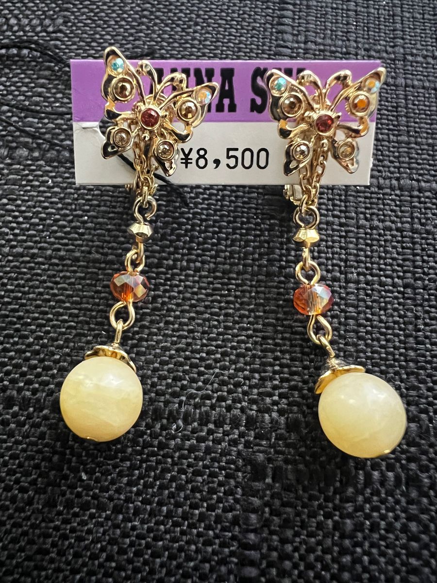 新品タグ付●ANNA SUI ハッピーカラーストーン 2wayイヤリング