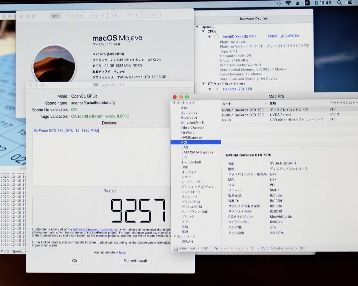 希少！nVIDIA GTX780 GDDR5 3GB 4K・Metal対応 EFI ベースクロック863MHz 2008-2012MacPro 最新macOS Sonoma14.2まで対応_macOS Mojave