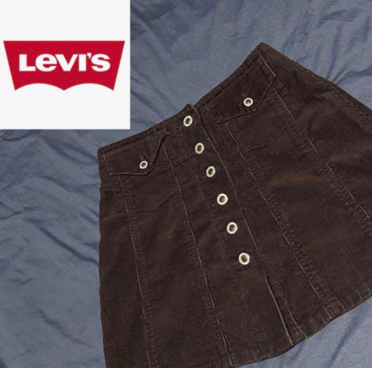 Levi's リーバイス 海外 古着 アメカジ 台形 ミニスカート スカート ボタン式 ブラウン S サイズ 28インチ デニム