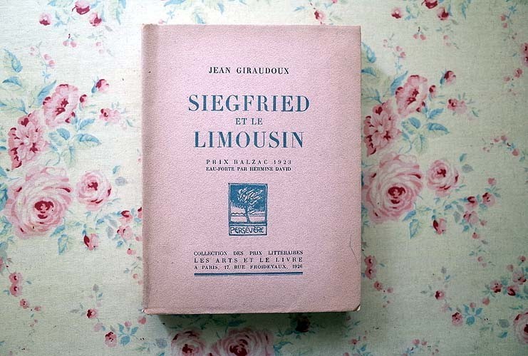 45548/Jean Giraudoux Siegfried et le Limousin エッチング1点付き Eau-Forte par Hermine David 815部発行 1926年 Les Arts et le Livr