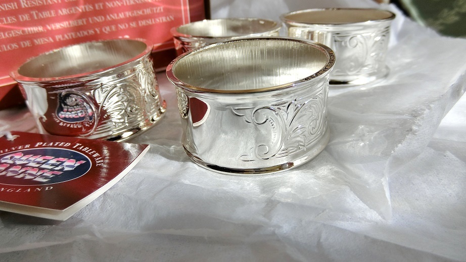  Англия производства салфетка кольцо QUEEN ANNE 4 NAPKIN RINGS