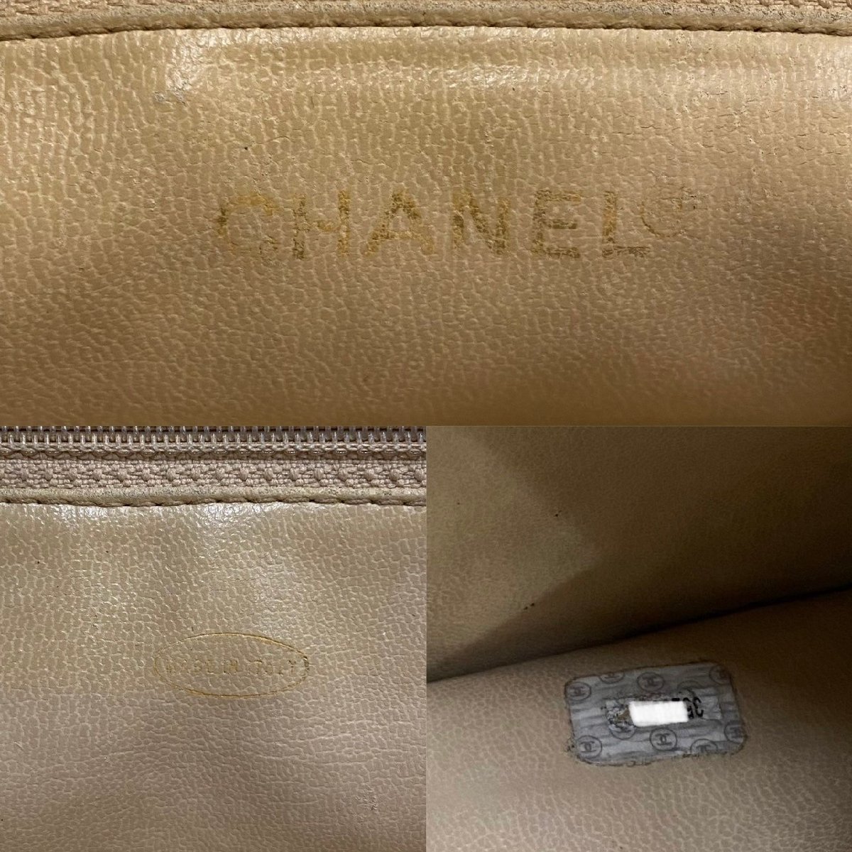 1円 美品 シール有 3番台 CHANEL シャネル トリプルココ キャビアスキン レザー チェーン トートバッグ セミ ショルダーバッグ 31077_画像3