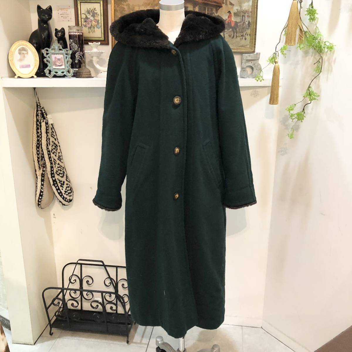 L.L.Bean/long coat/far/green/エルエルビーン/ロングコート/ファー