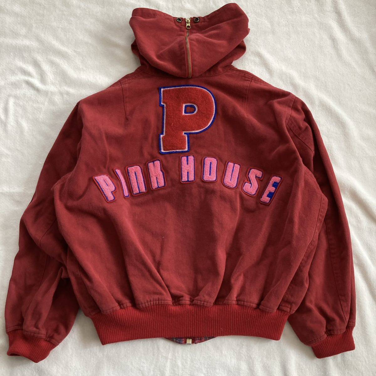 PINK HOUSE ピンクハウス ブルゾン ワッペン チェック ジャケット ロゴ
