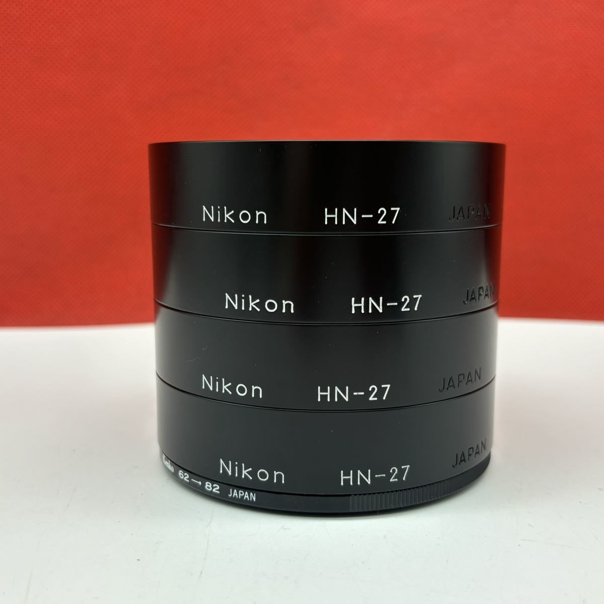 ◆ Nikon メタルレンズフード HN-27 4点セット 純正 ネジ径82mm Reflex 500mm F8用 ニコン_画像1