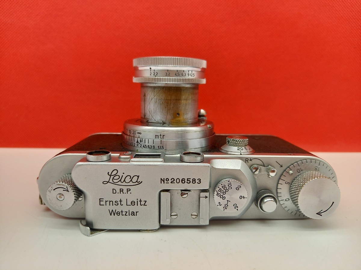 ■防湿庫保管品 Leica Ⅲa 3a ボディ Ernst Leitz Wetzlar Summar 5cm F2 レンズ レンジファインダー 動作確認済 シャッターOK ライカ_画像5