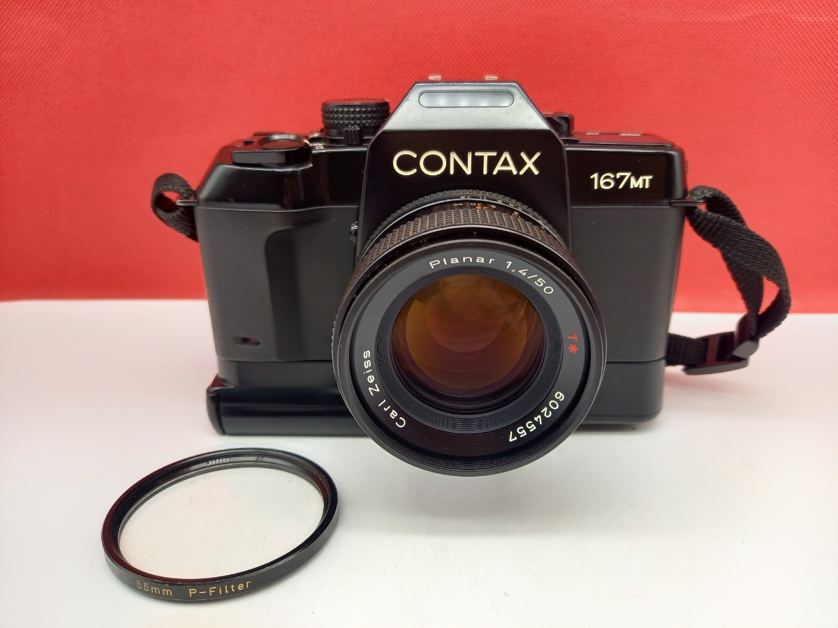 ■ CONTAX 167MT ボディ Carl Planar 50mm F1.4 T* Y/Cマウント レンズ 動作確認済 シャッター、露出計OK フィルムカメラ コンタックス_画像1