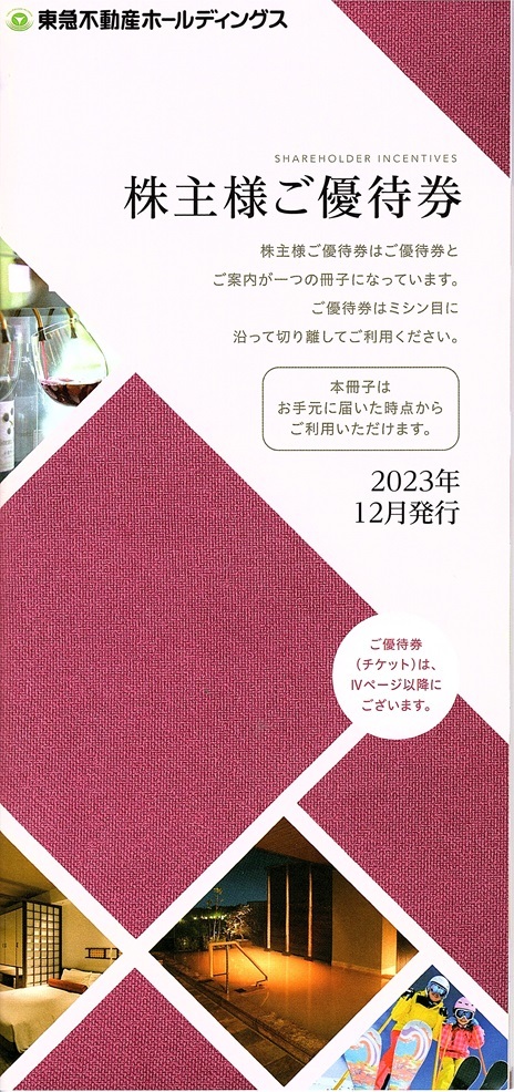 東急不動産 株主優待券 １,０００株以上 ５，０００株未満　優待券１７枚 １冊 ２０２４年８月３１日迄_画像1