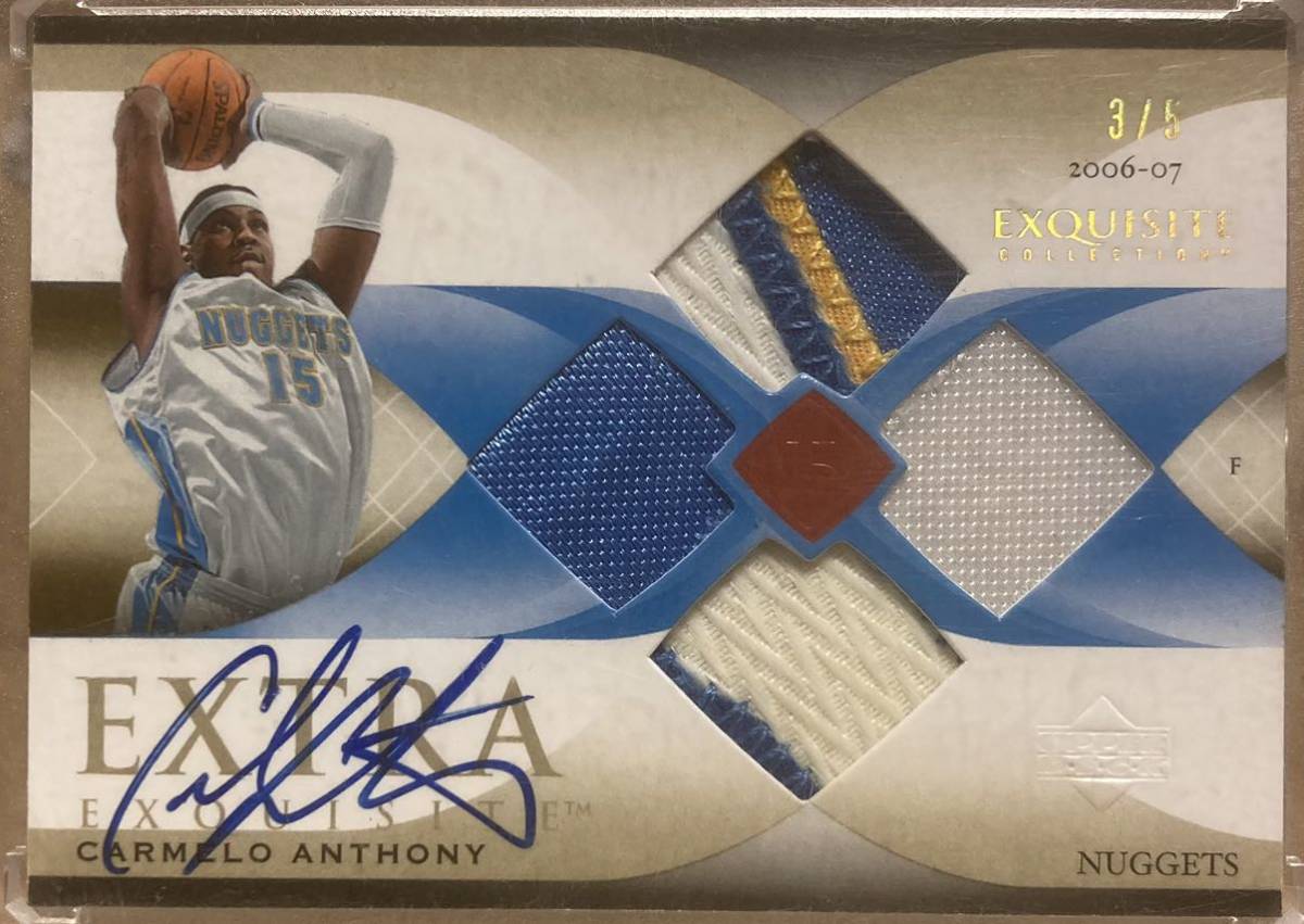 【Carmelo Anthony】 2006-07 Upper Deck Exquisite Collection Jersey Auto/10 & Patches Auto/5 2枚セット カーメロ