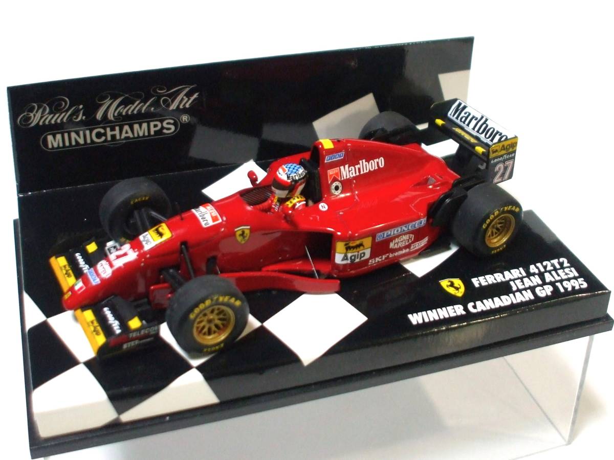 Marlboro★フェラーリ 412T2 アレジ フィギュア.PMAケース タイヤ交換.デカール貼替 カナダGP★MATTEL HW ELITE 1/43_カナダGP アレジ タイヤ交換 Marlboro