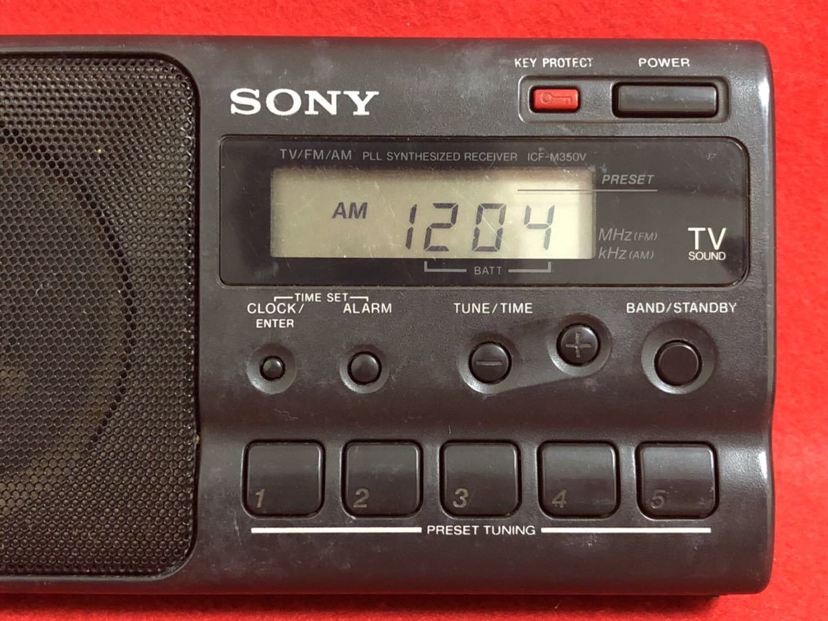 ◆SONY/ソニー◆昭和レトロ/動作品◆TV/FM/AM 3バンドラジオ ICF-M350V◆PLL SYNTHESIZED RECEIVER/プルシンセサイザー◆中古現状品◆_画像2