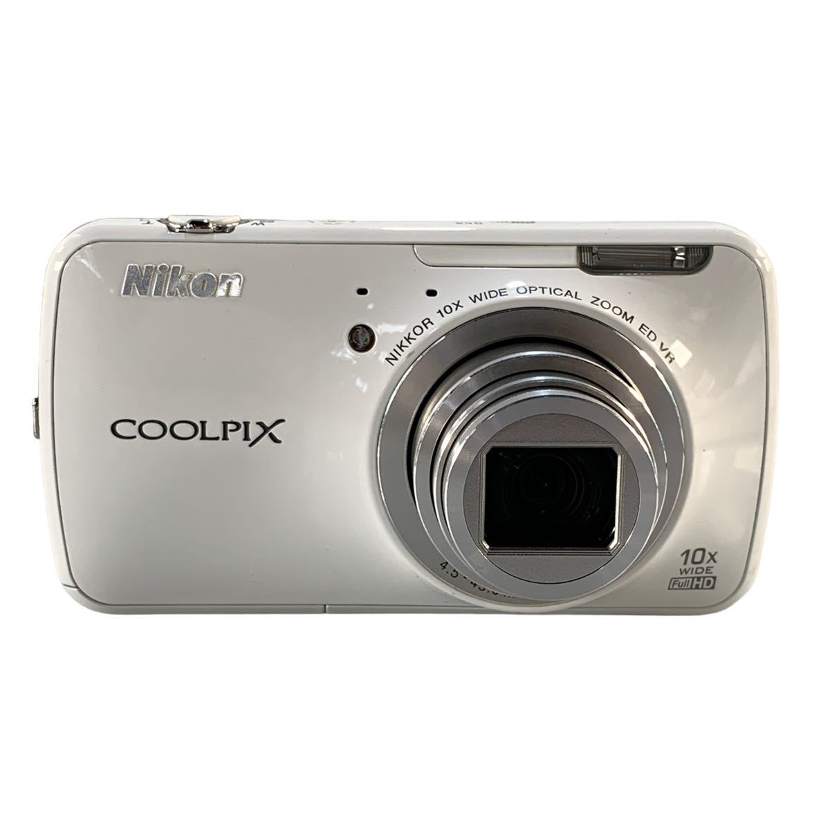 ★動作確認済み Nikon ニコン COOLPIX S800c コンパクトデジタルカメラ ホワイト 4.5-45.0㎜ 1:3.2-5.8 Wi-Fi 中古品 付属品 管理J245_画像2