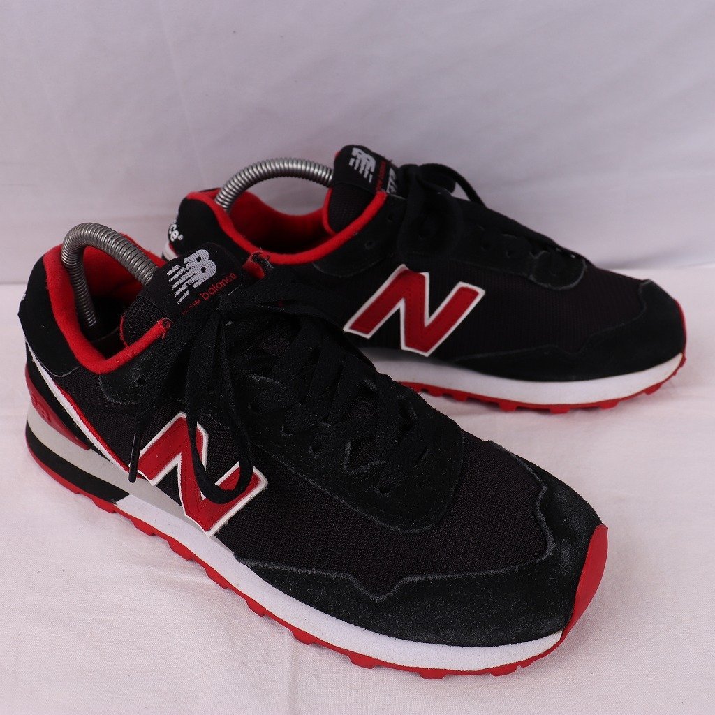 515 ニューバランス 26.0cm/new balance 黒 ブラック 赤 レッド 白 ホワイト 中古 古着 スニーカー メンズ yy2477_画像6