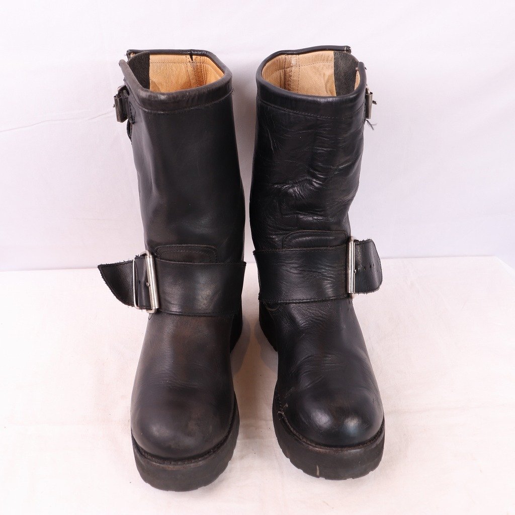 SANCHO engineer boots 42 / ~26.5cm rank sun cho meat thickness leather steel less black black men's old clothes used eb1116