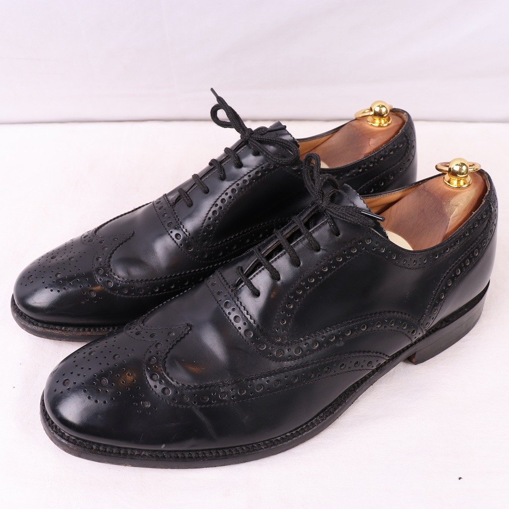 リアル ローク ds4152 中古靴 メンズ loake 英国靴 黒 ブラック 内羽根 ウイングチップ 位 27.5cm-28.0cm / 9 27.5cm