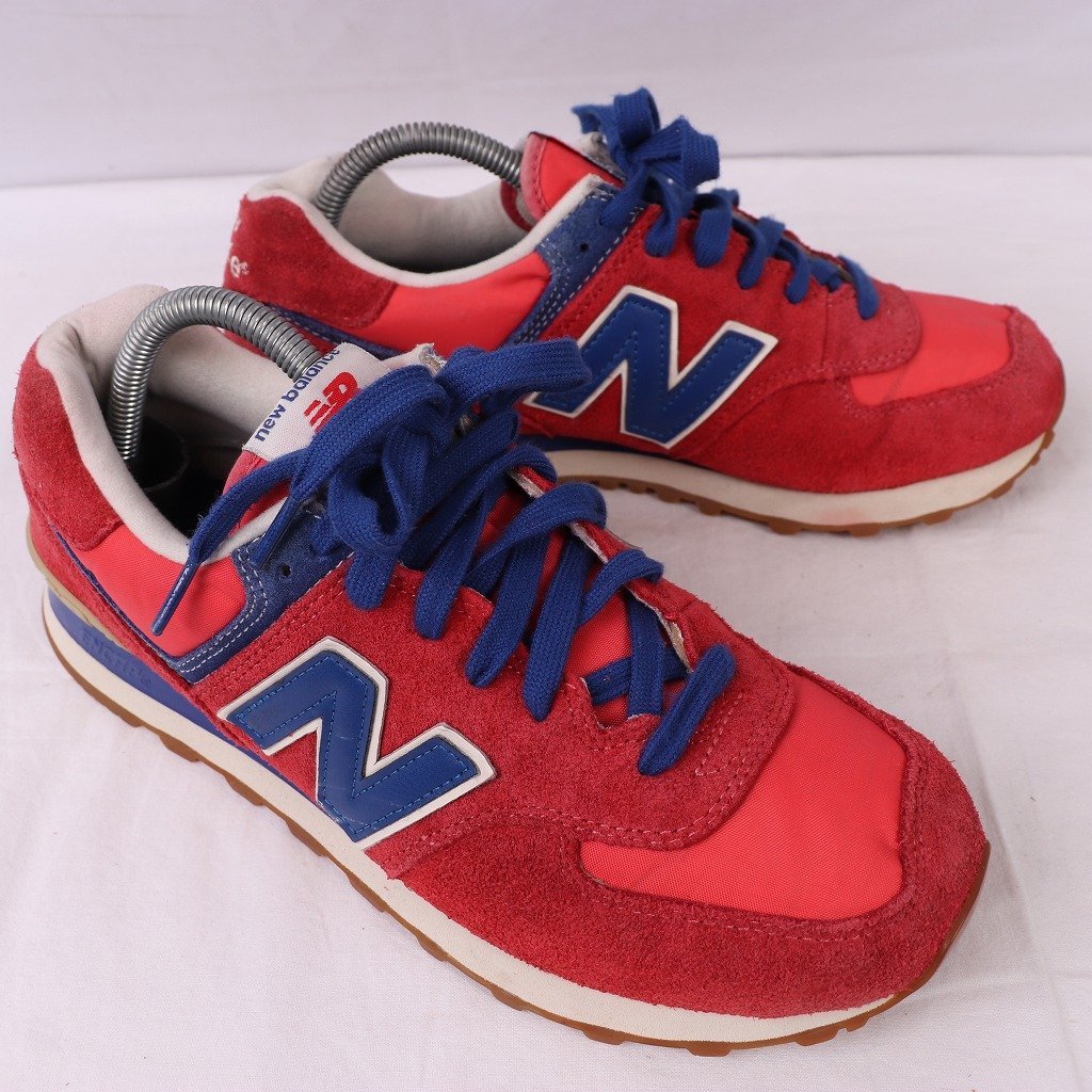 574 ニューバランス 26.0cm/new balance 赤 レッド 青 白 中古 古着 スニーカー メンズ yy8579_画像6