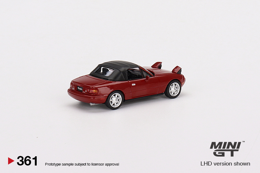 1/64 MINI-GT MGT00361-L マツダ ミアータ MX-5 NA クラシックレッド ヘッドライトアップ/ソフトトップ Mazda Miata Classic ロードスター_画像3