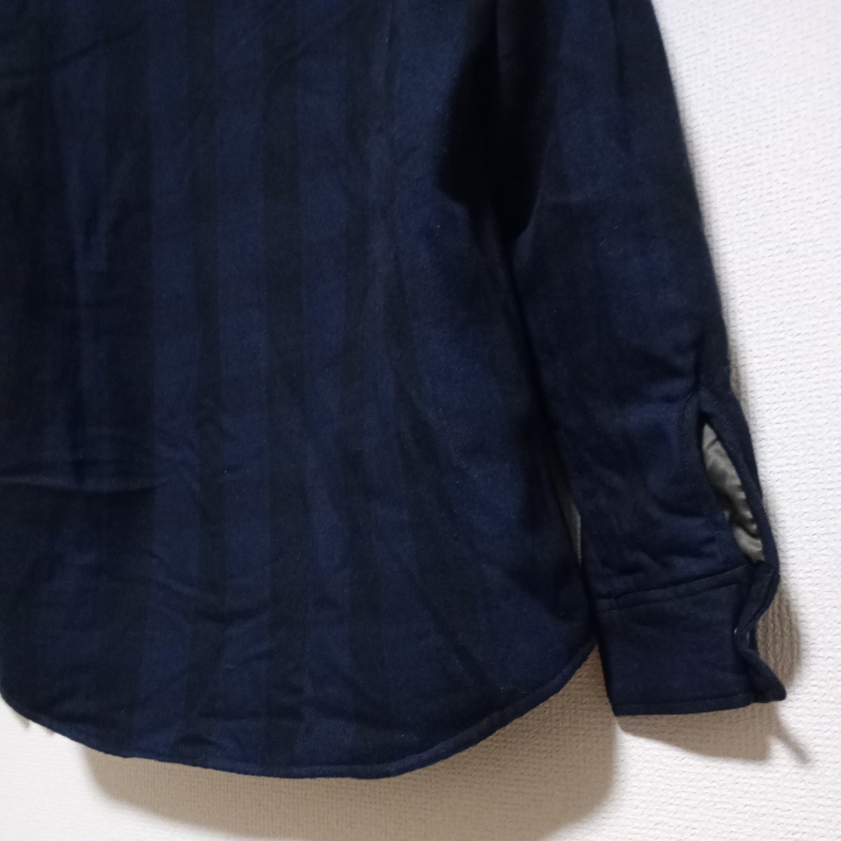 CIAOPANIC　　　キルティング中綿ネルシャツジャケット　　Ｌ　　紺×黒ブロックチェックデザイン_画像6