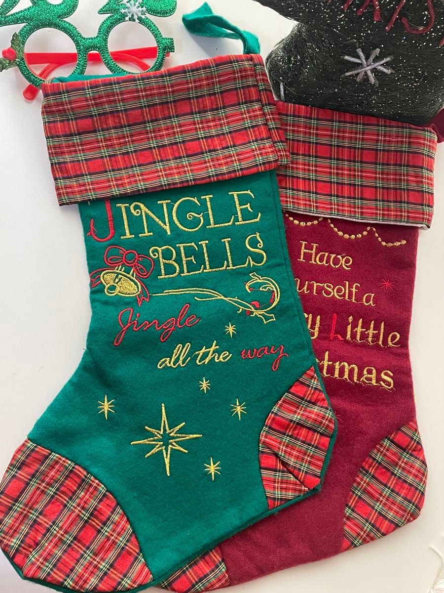 可愛い〜クリスマスセットセットビッグ靴下メガネ　プレゼント入　クリスマス　 ソックス 靴下