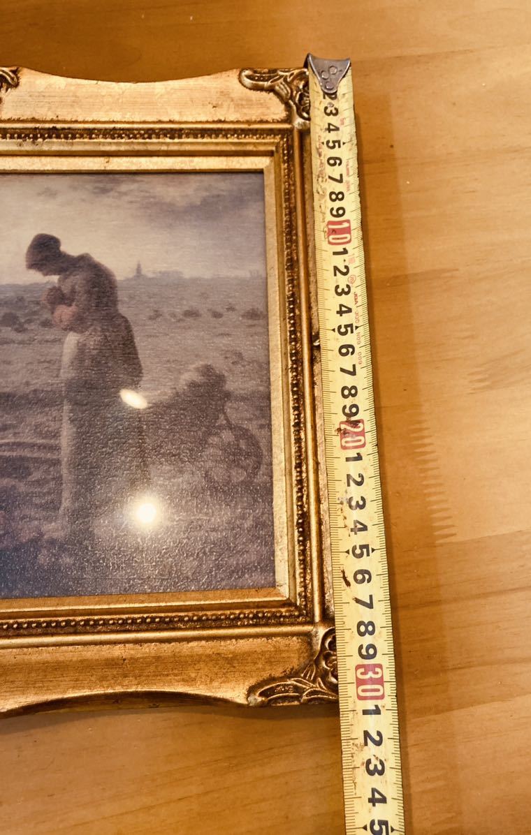絵画　ジャン＝フランソワ・ミレー「晩鏡」　1857-59油彩キャンバス　複製画　額装　美術品　風景人物画　壁掛け_画像7