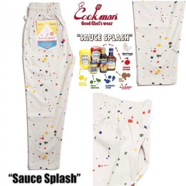 送料0 【COOKMAN】クックマン Chef Pants シェフパンツ Sauce Splash 231-32854 -L 男女兼用 イージーパンツ コックパンツ LA 西海岸_画像4