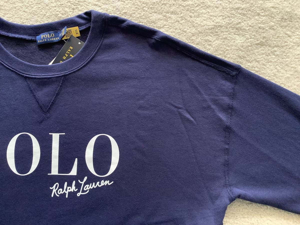 年末セール！POLO Ralph Laurenポロラルフローレン新品XL♪POLOの分かりやすいブランドロゴ紺色普段着トレーナーワンピース_ドロップ袖で脇も二の腕も楽ちん