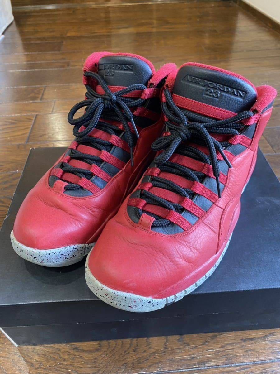 【中古品】ナイキ NIKE AIR JORDAN 10 RETRO 30TH BULLS OVER BROADWAY エアジョーダン10 レトロ 705178 601 US8.5 26.5cm スニーカー