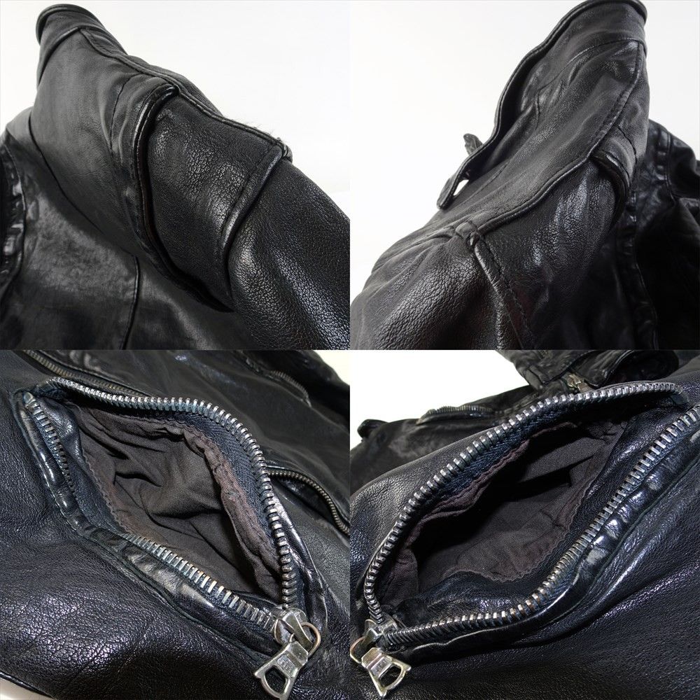 サンタクローチェ ライダースジャケット 黒 ブラック レザー サンタクローチェ ライダースジャケット 黒 ブラック レザー