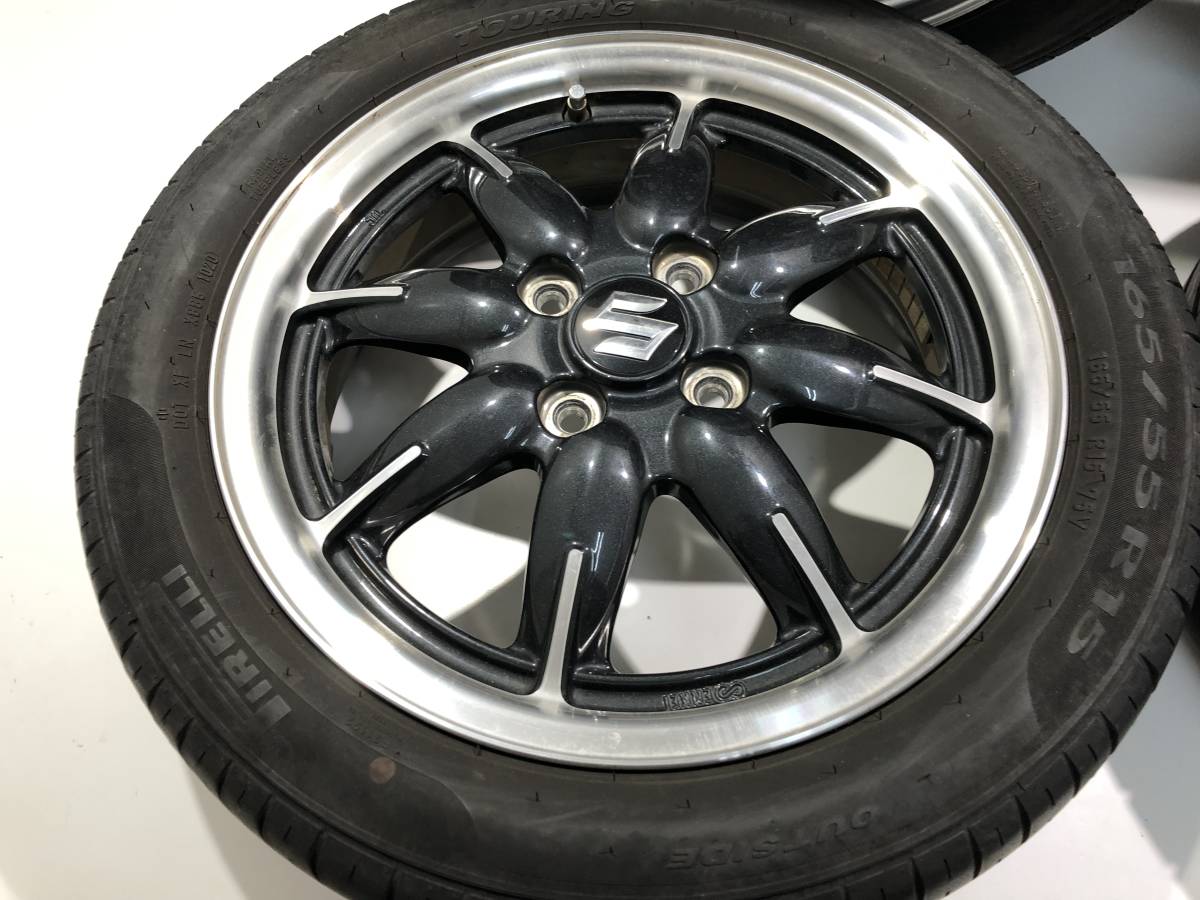 中古品 ENKEI アルトターボ RS 純正 ホイール 165/55R15 75V 2020年製 PIRELLI P7EVO タイヤ カー用品 車_画像4