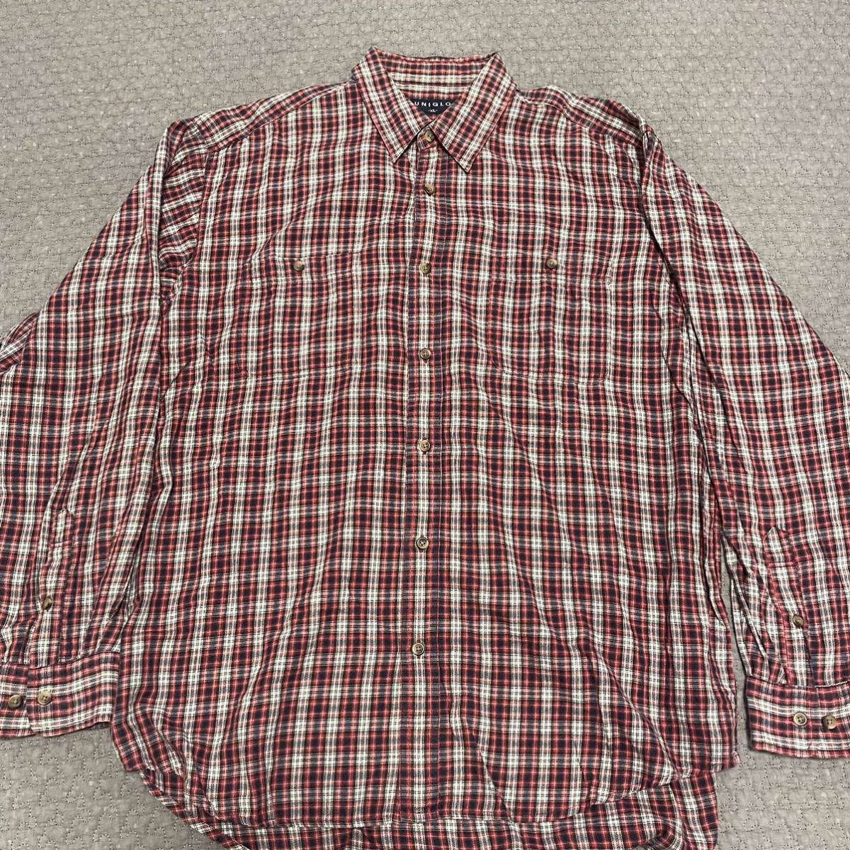 ユニクロ　UNIQLO 紺タグ　オールドユニクロ　チェックシャツ　XL OLDUNIQLO_画像1