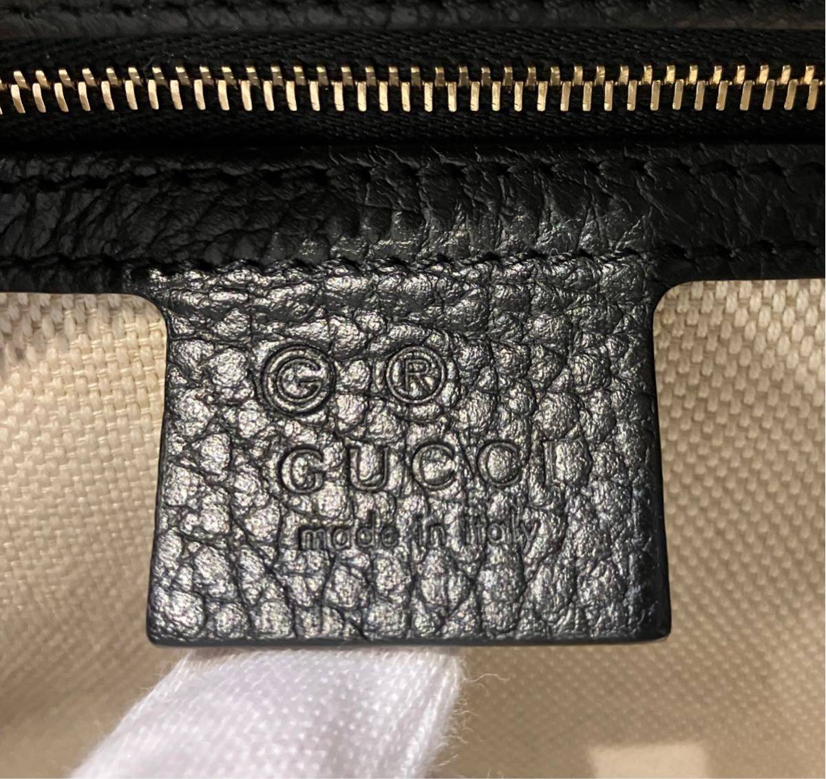 【ITQBVNDY4AM8】GUCCI グッチ ソーホー 607722 ハンドバッグ ショルダーバッグ レザー 2way ブラック 黒の画像7