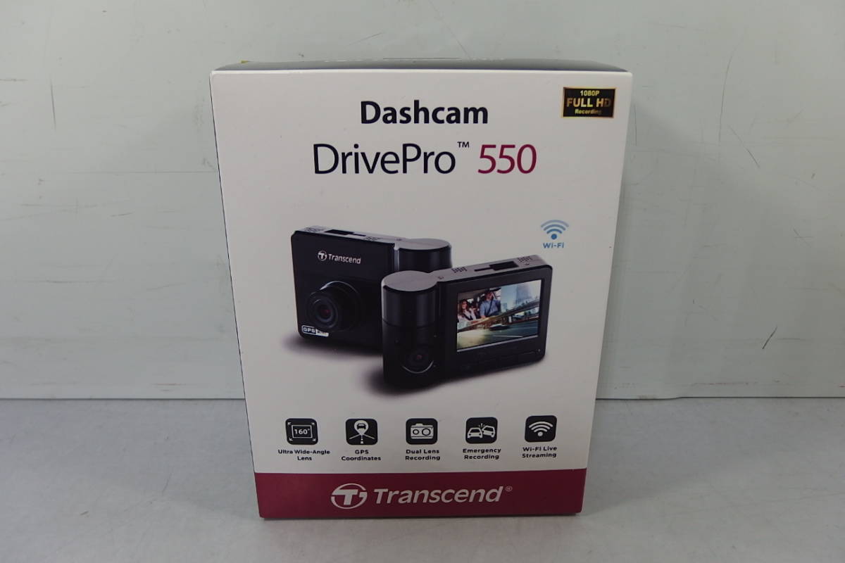 ◆新品未開封 Transcend(トランセンド) デュアルカメラ(車外・車内撮影) ドライブレコーダー DrivePro 550B TS-DP550A-64G ドラレコ_画像1