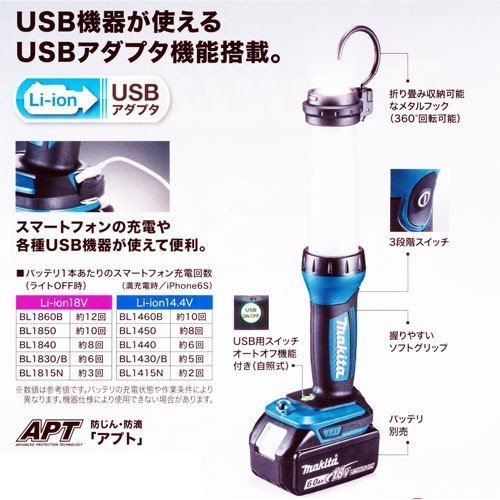 makita modified ML807-w01 Makita 14.4V 18V rechargeable LED Work Light custom housing LED light 